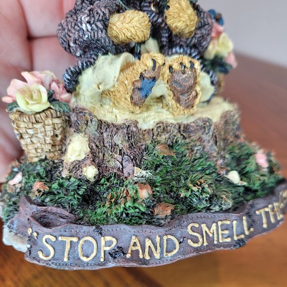 Boyds Bears Resin #2796SF Mrs.Tuttle "Stop & Smell The Roses" Music Box - Picture 6 of 10